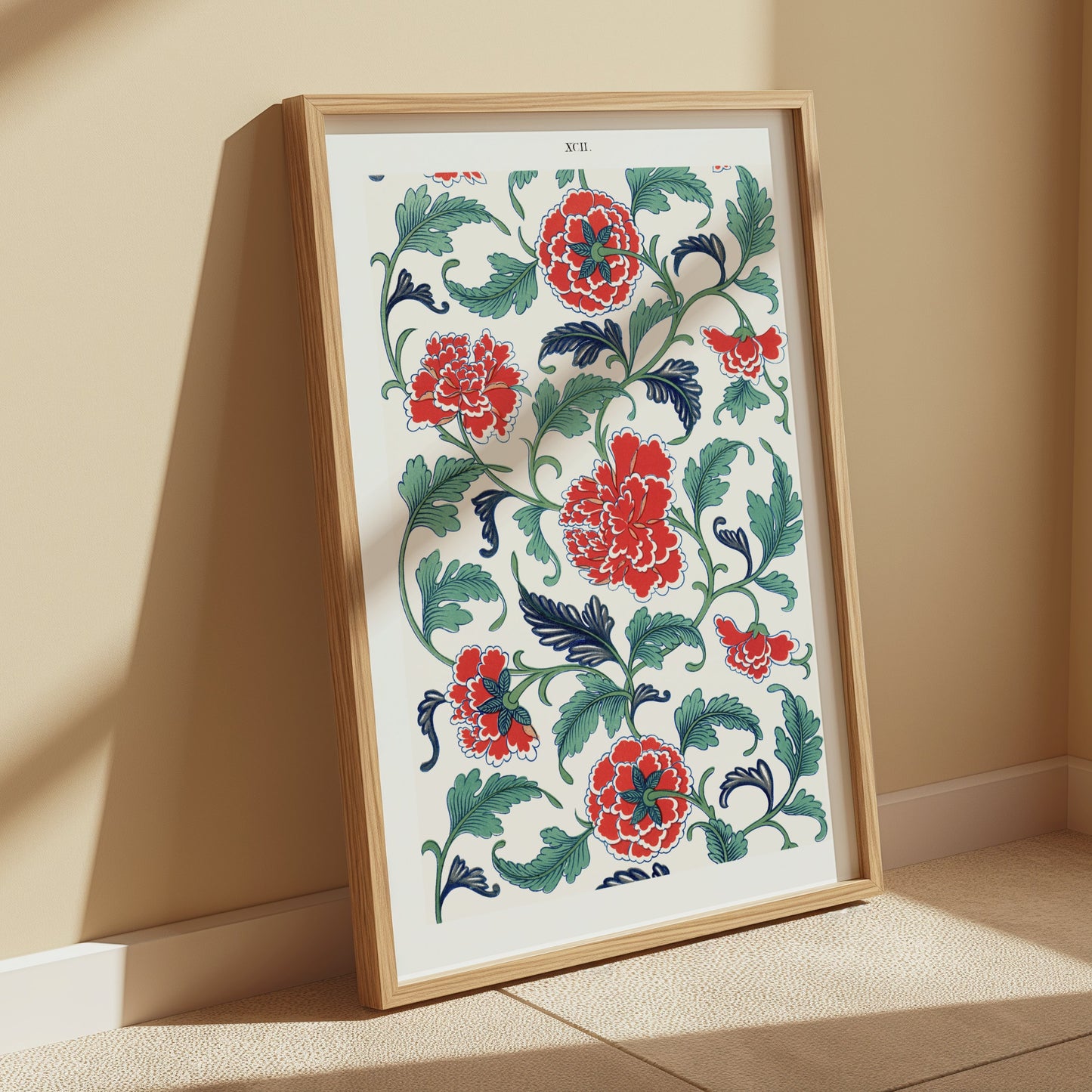 Premium Poster of Botanical Red Floral Art Prints for Classic Home Decor Posters
