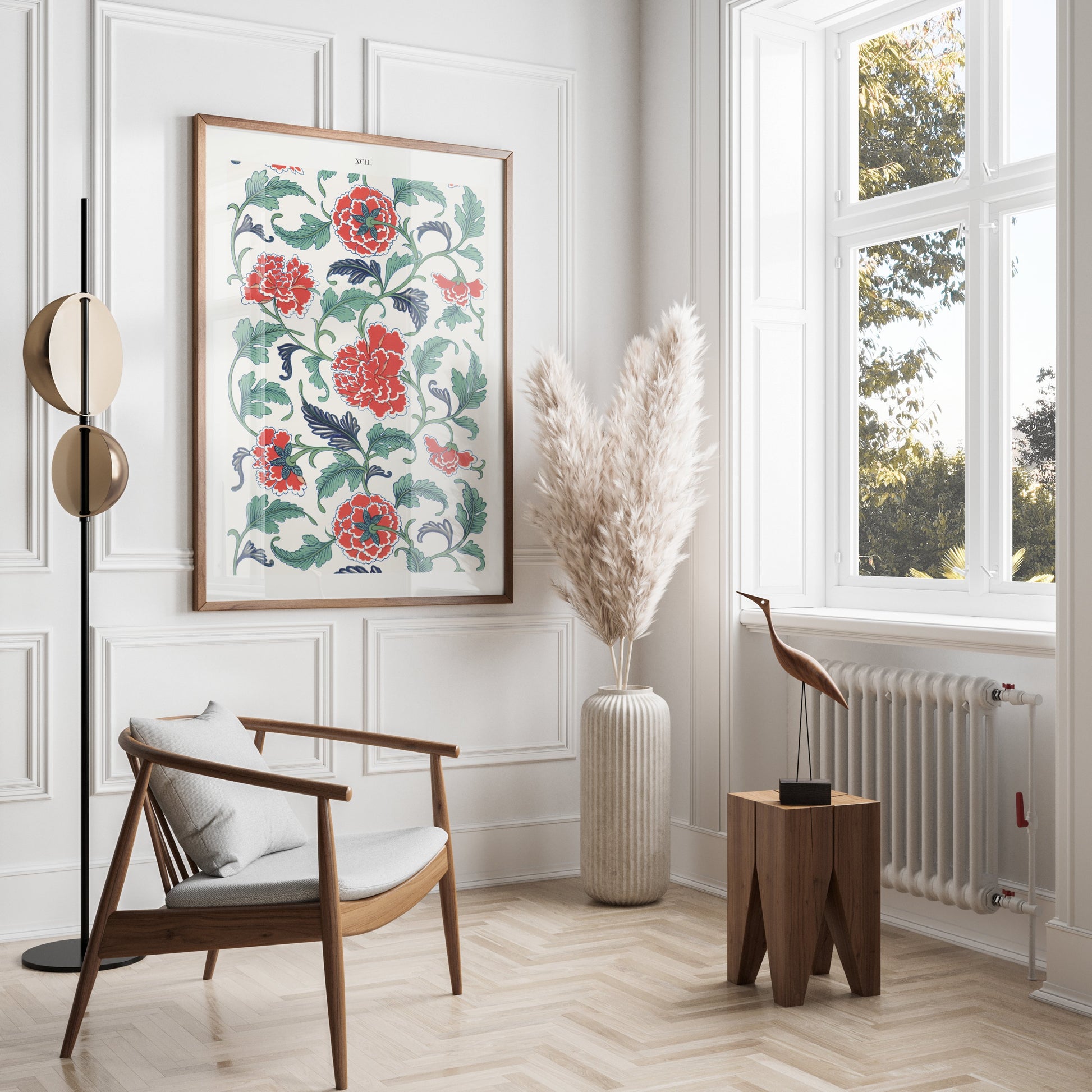 Premium Poster of Botanical Red Floral Art Prints for Classic Home Decor Posters