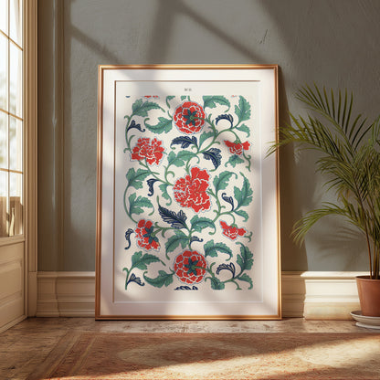 Premium Poster of Botanical Red Floral Art Prints for Classic Home Decor Posters