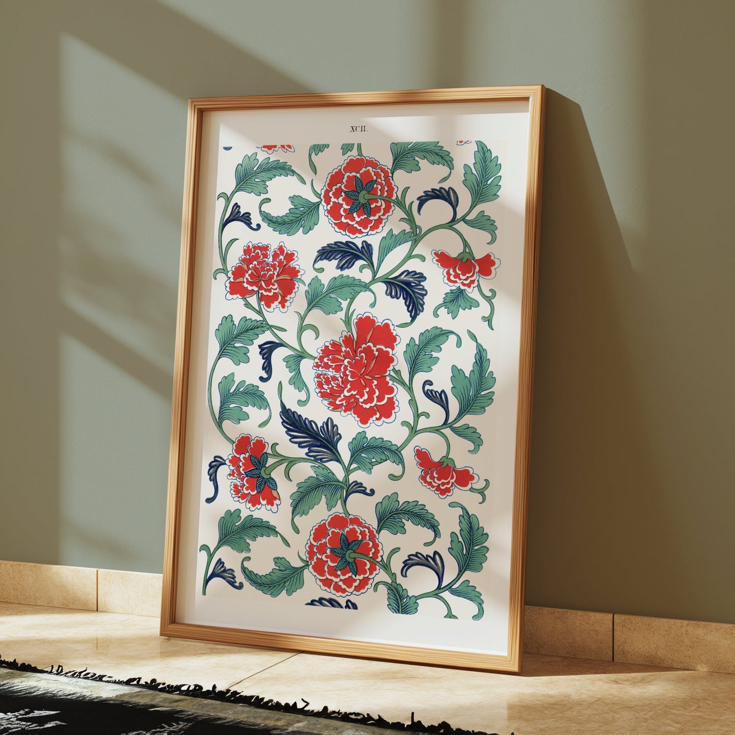 Premium Poster of Botanical Red Floral Art Prints for Classic Home Decor Posters