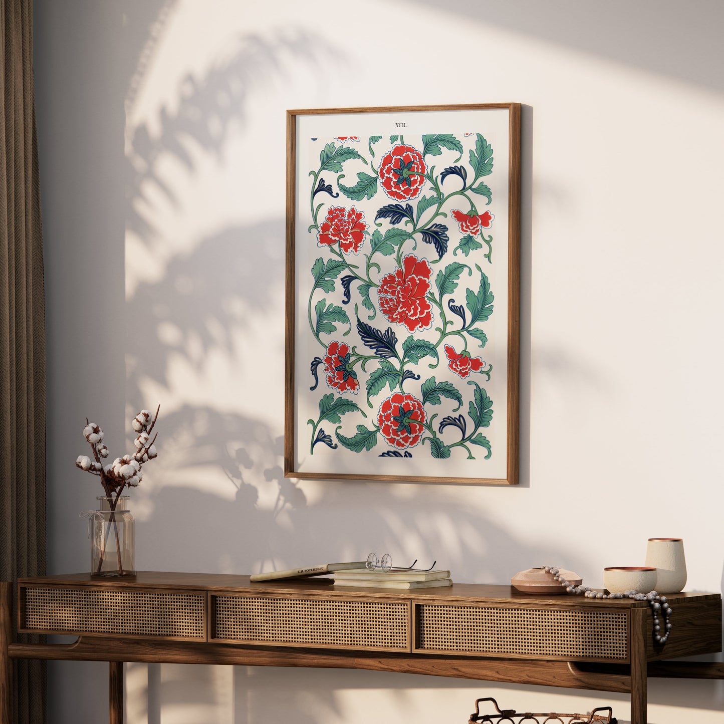 Premium Poster of Botanical Red Floral Art Prints for Classic Home Decor Posters