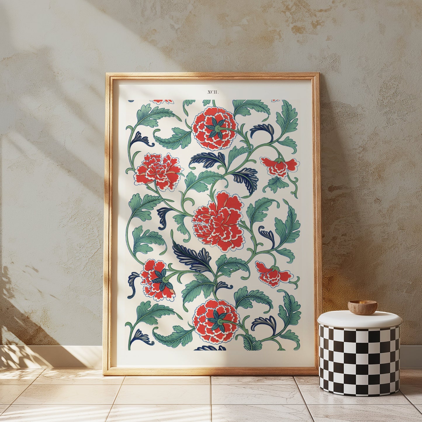 Premium Poster of Botanical Red Floral Art Prints for Classic Home Decor Posters