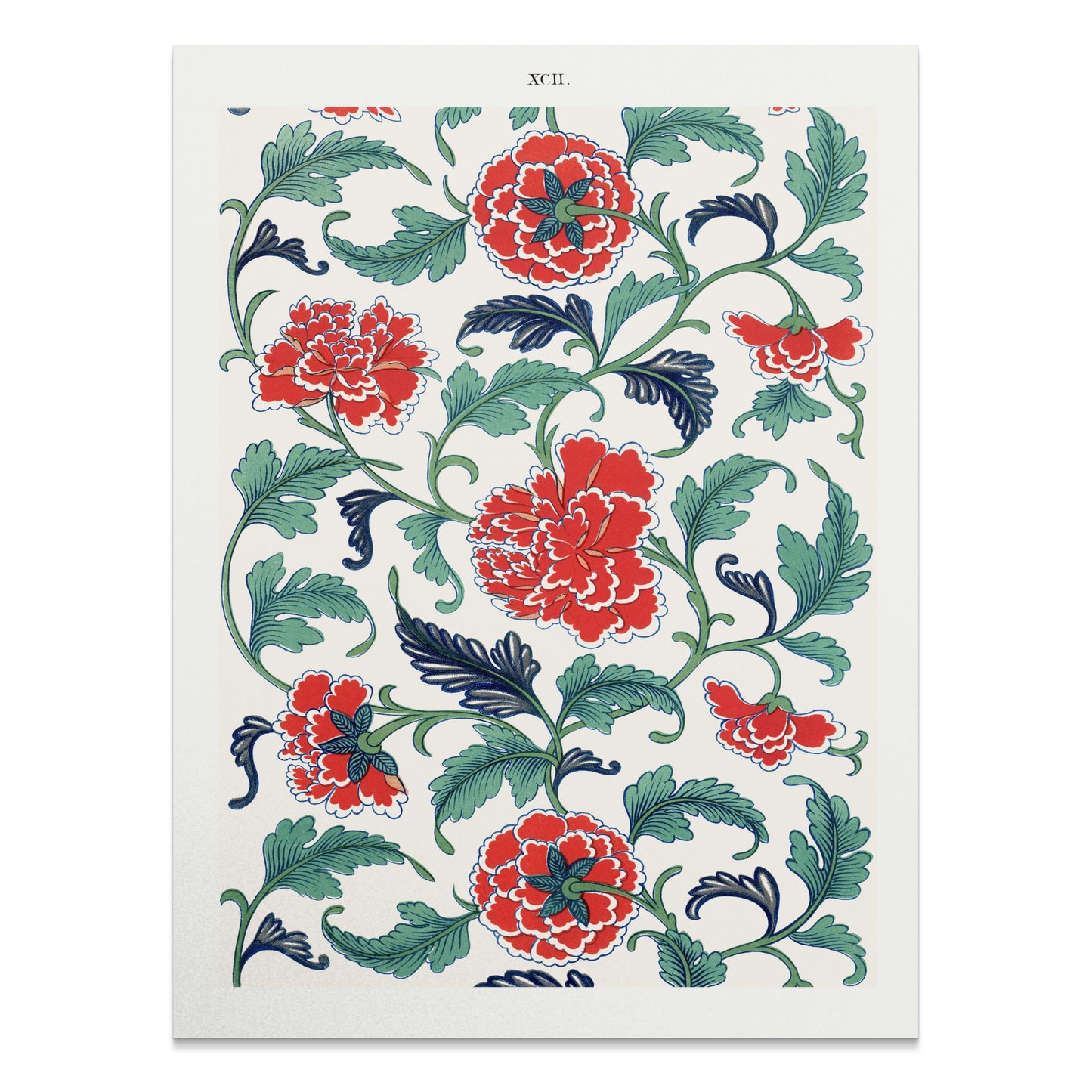 Premium Poster of Botanical Red Floral Art Prints for Classic Home Decor Posters