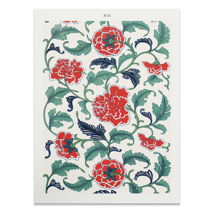 Premium Poster of Botanical Red Floral Art Prints for Classic Home Decor Posters