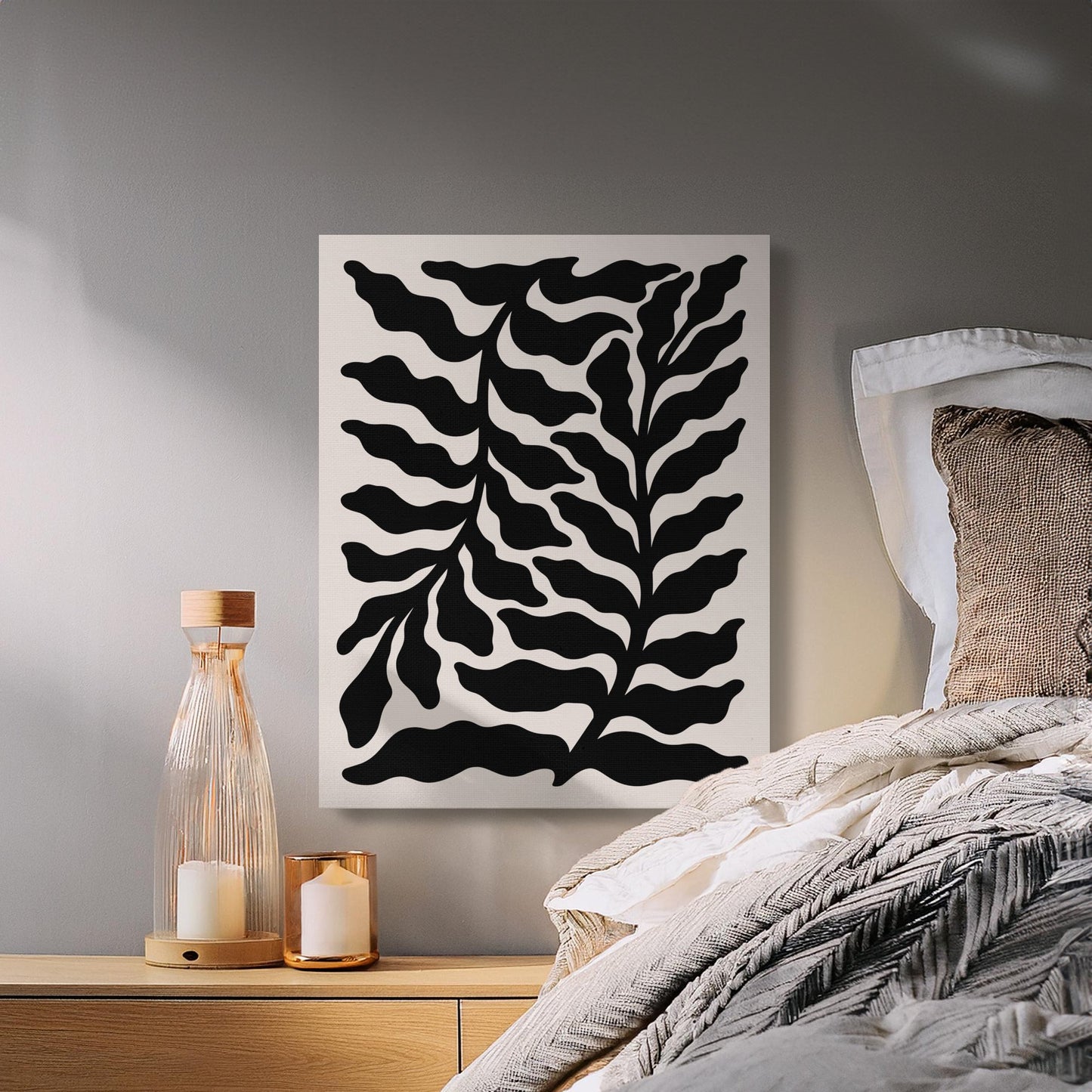 Premium Poster of Botanical Style Floral Wall Art Canvas Wraps