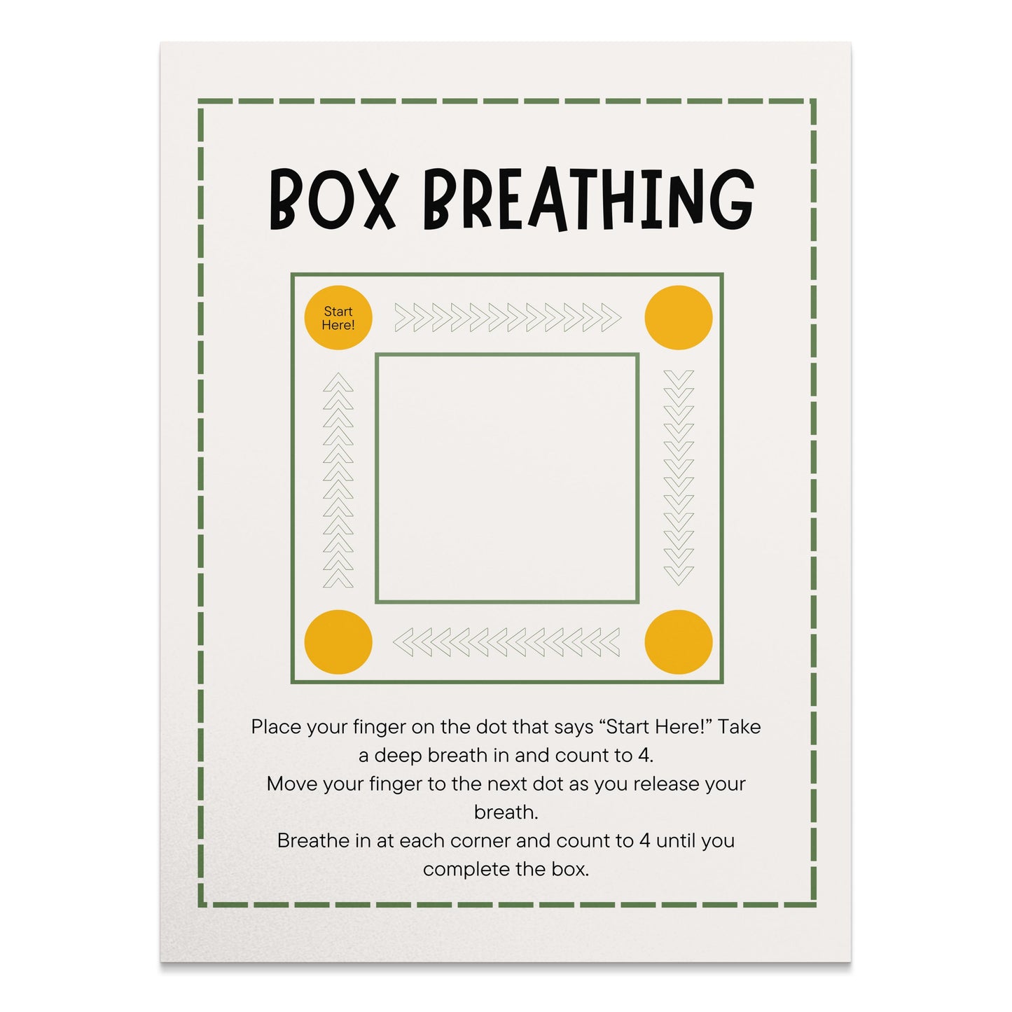 Premium Poster of Box Breathing Instructional Art Print for Mindfulness Posters