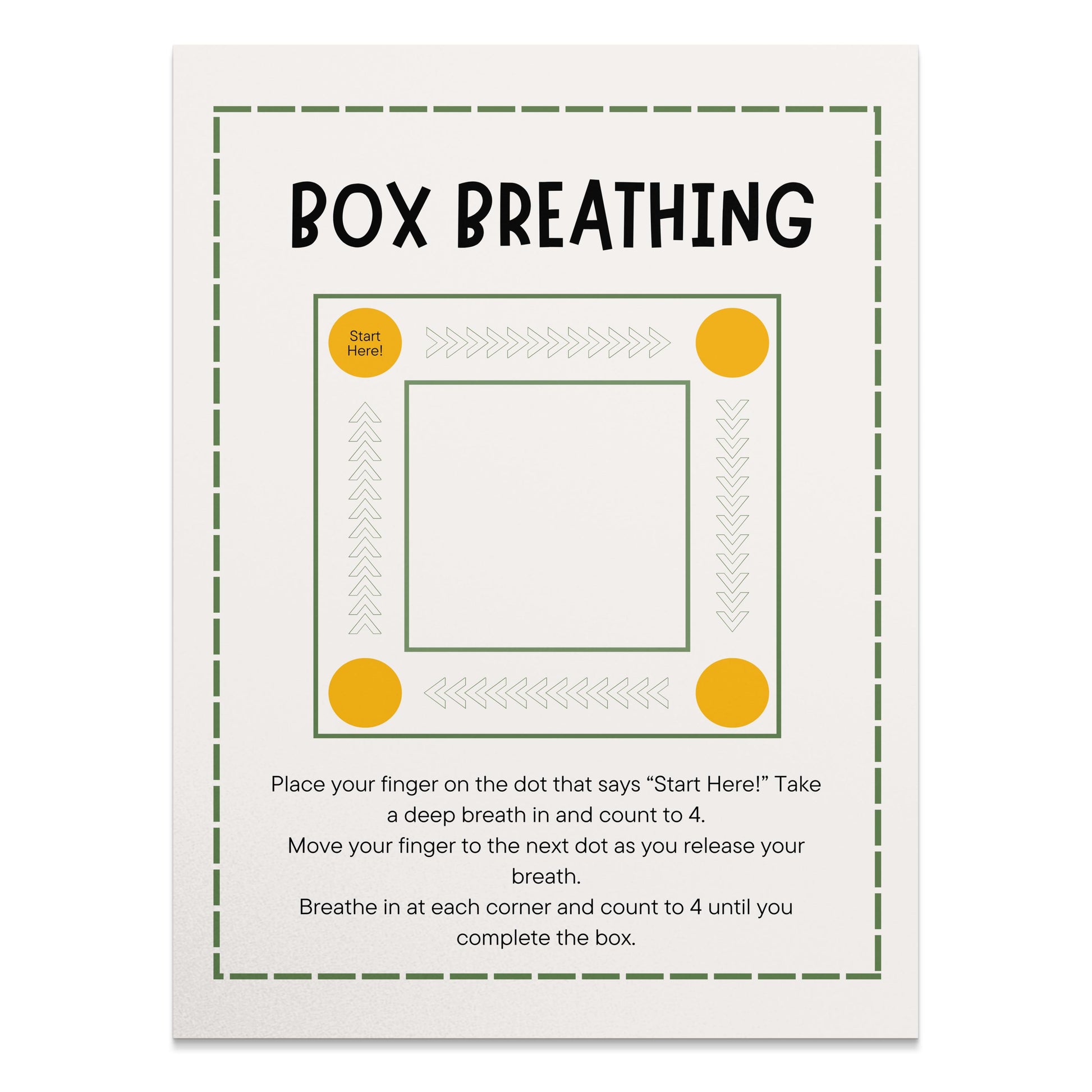 Premium Poster of Box Breathing Instructional Art Print for Mindfulness Posters