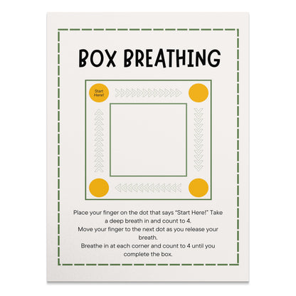 Premium Poster of Box Breathing Instructional Art Print for Mindfulness Posters
