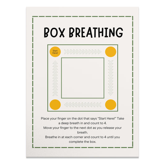 Premium Poster of Box Breathing Instructional Art Print for Mindfulness Posters