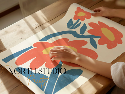 Premium Poster of Bright Floral Blossoms Art Print Wall Decor for Home Posters