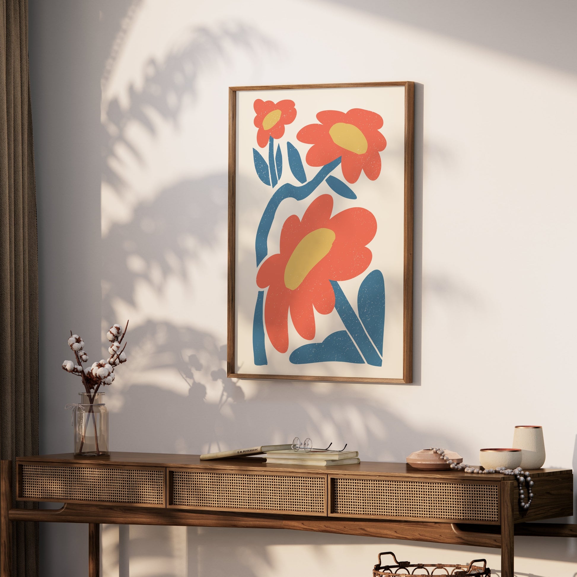 Premium Poster of Bright Floral Blossoms Art Print Wall Decor for Home Posters