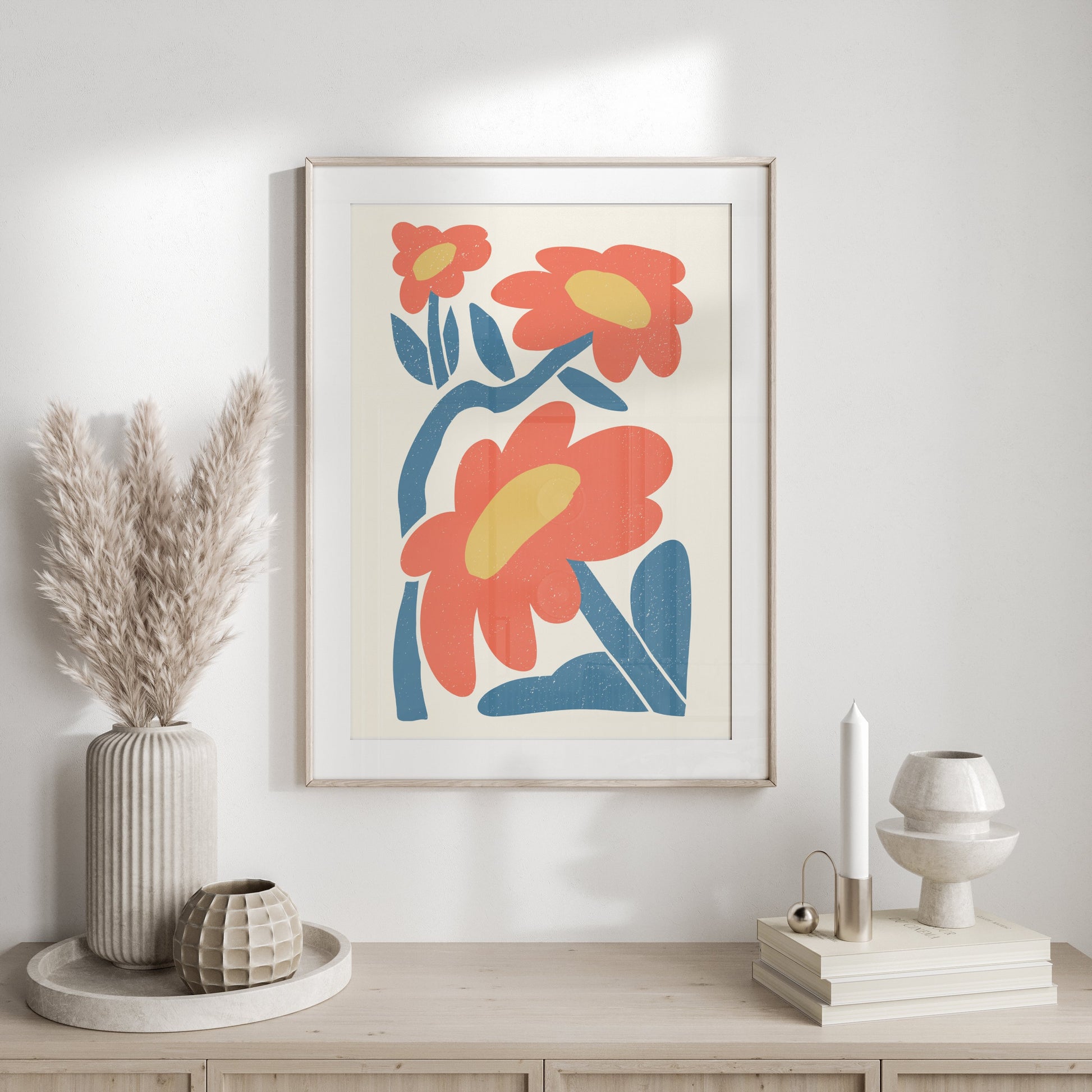 Premium Poster of Bright Floral Blossoms Art Print Wall Decor for Home Posters