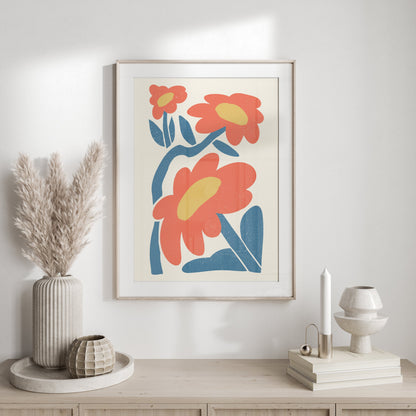 Premium Poster of Bright Floral Blossoms Art Print Wall Decor for Home Posters