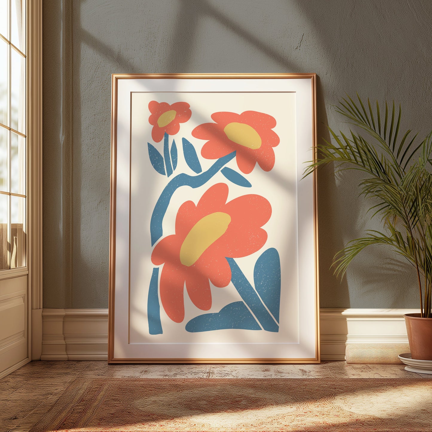 Premium Poster of Bright Floral Blossoms Art Print Wall Decor for Home Posters