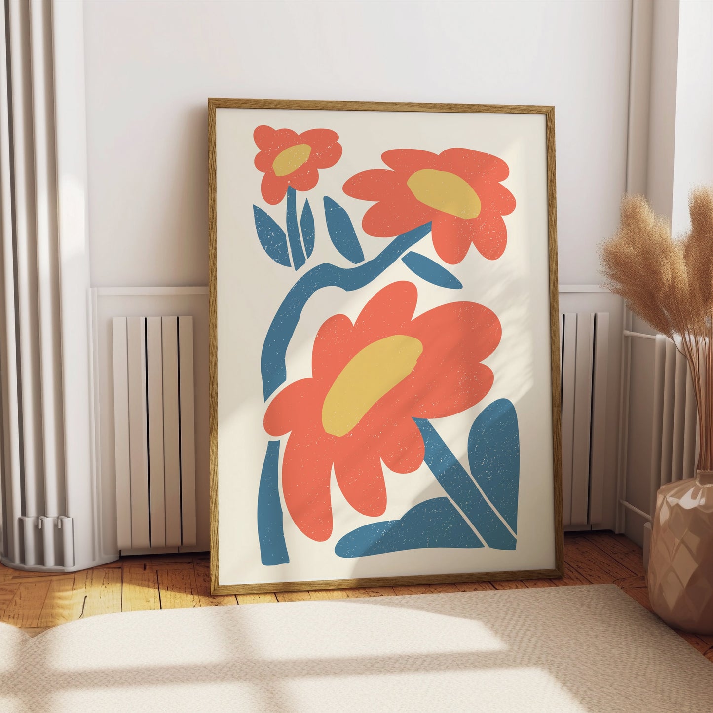 Premium Poster of Bright Floral Blossoms Art Print Wall Decor for Home Posters