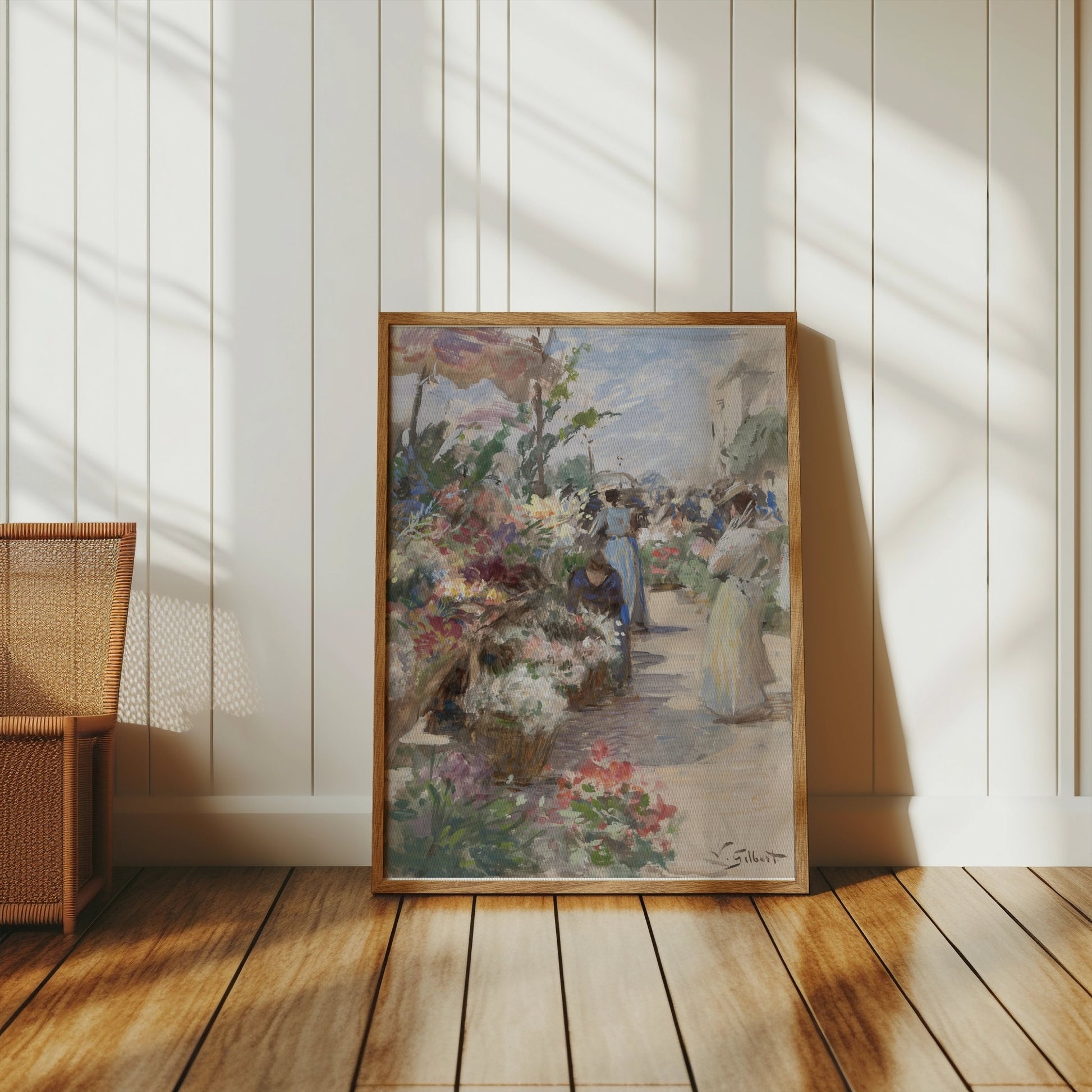 Premium Poster of Bright and Colorful Flower Market Scene Posters