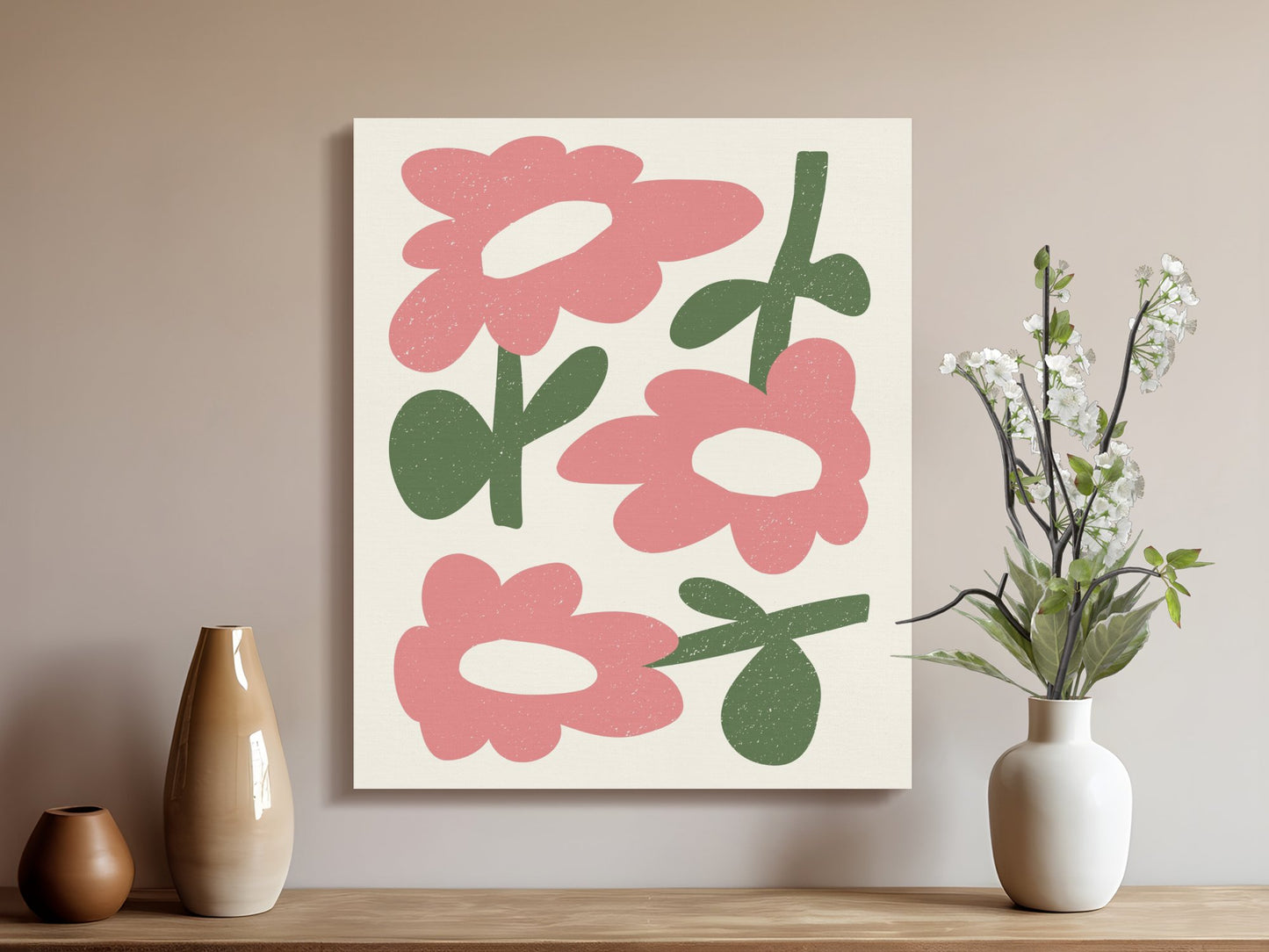 Premium Poster of Bright and Whimsical Floral Wall Art Canvas Wraps