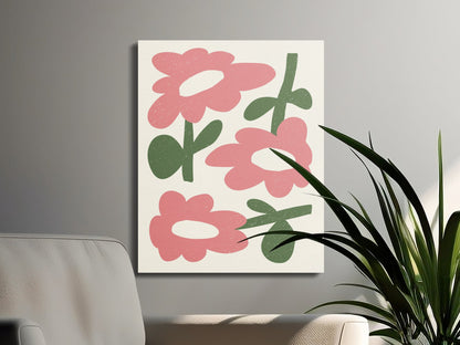 Premium Poster of Bright and Whimsical Floral Wall Art Canvas Wraps