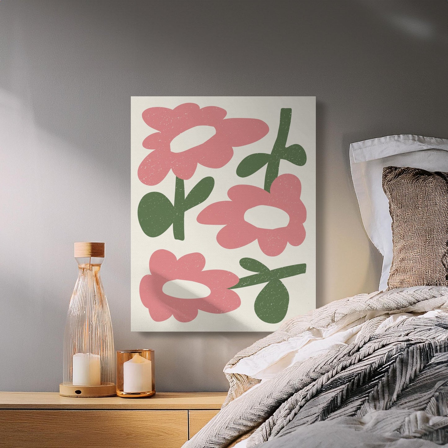 Premium Poster of Bright and Whimsical Floral Wall Art Canvas Wraps