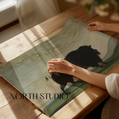 Premium Poster of Buffalo in Landscape Art Print Posters