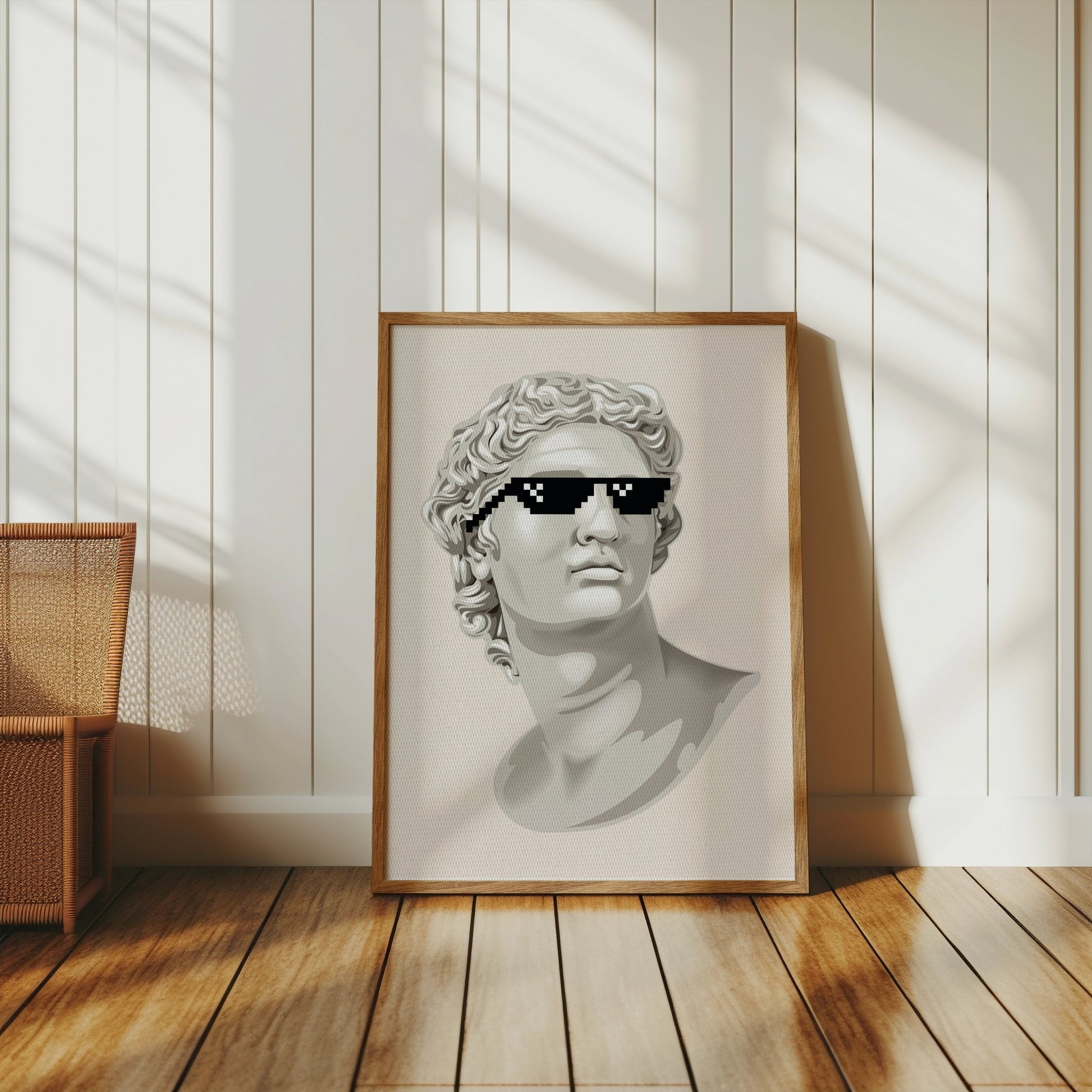 Premium Poster of Bust Statue with Sunglasses Cool Art Style Posters