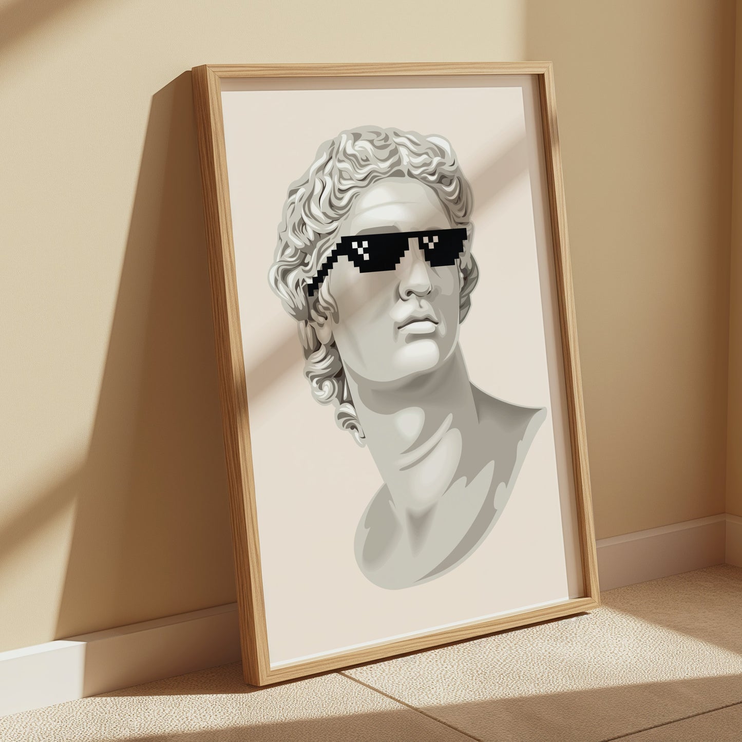 Premium Poster of Bust Statue with Sunglasses Cool Art Style Posters