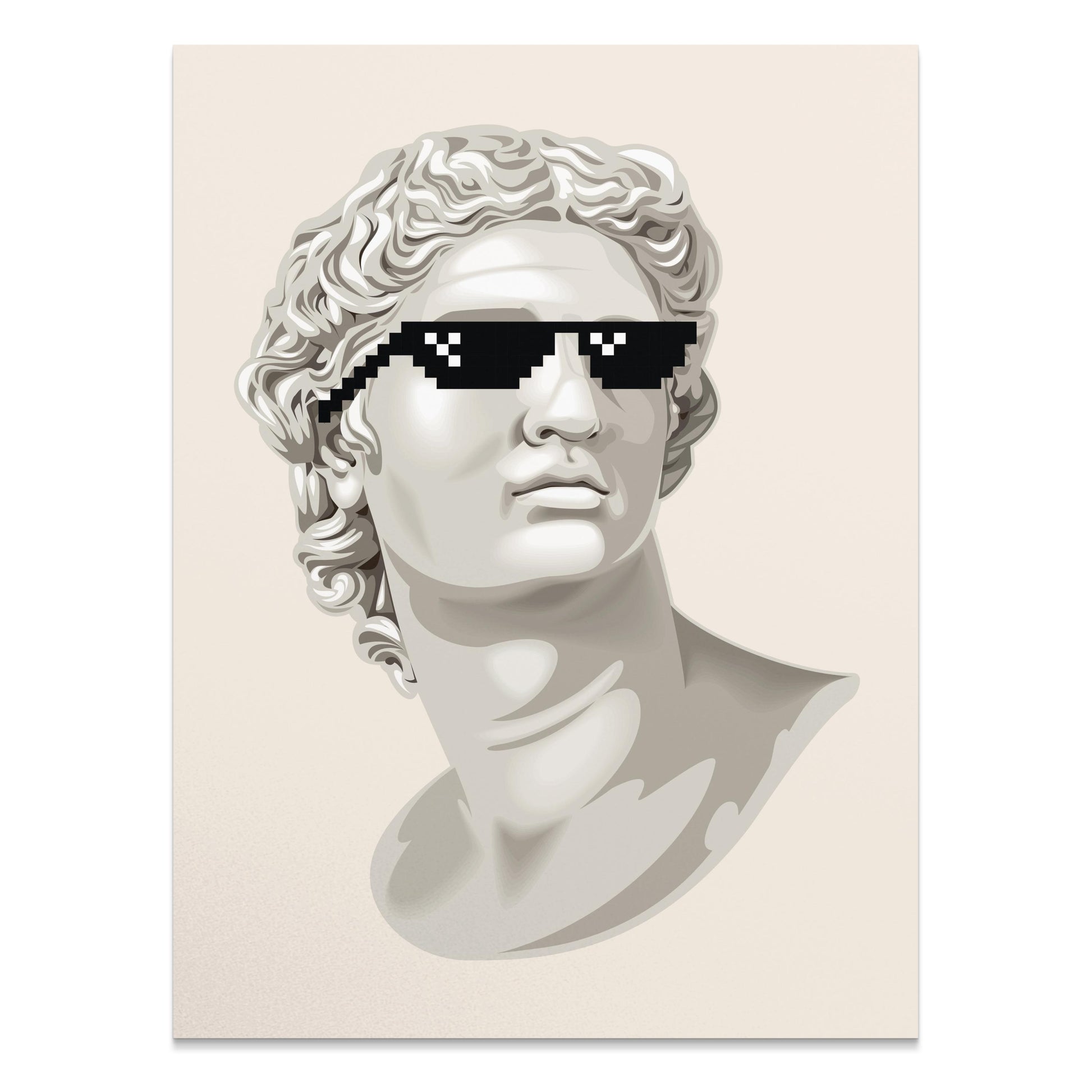Premium Poster of Bust Statue with Sunglasses Cool Art Style Posters