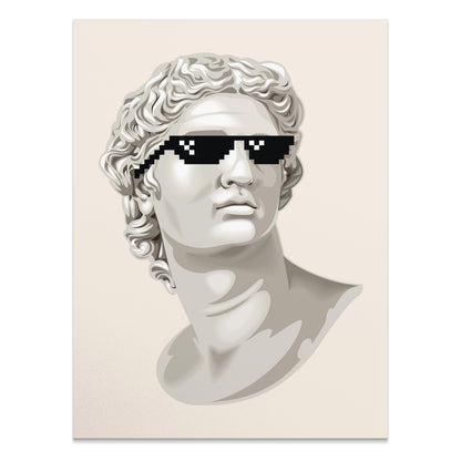 Premium Poster of Bust Statue with Sunglasses Cool Art Style Posters