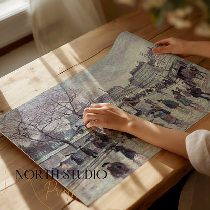 Premium Poster of Busy Paris Street Historical Scene Art Posters