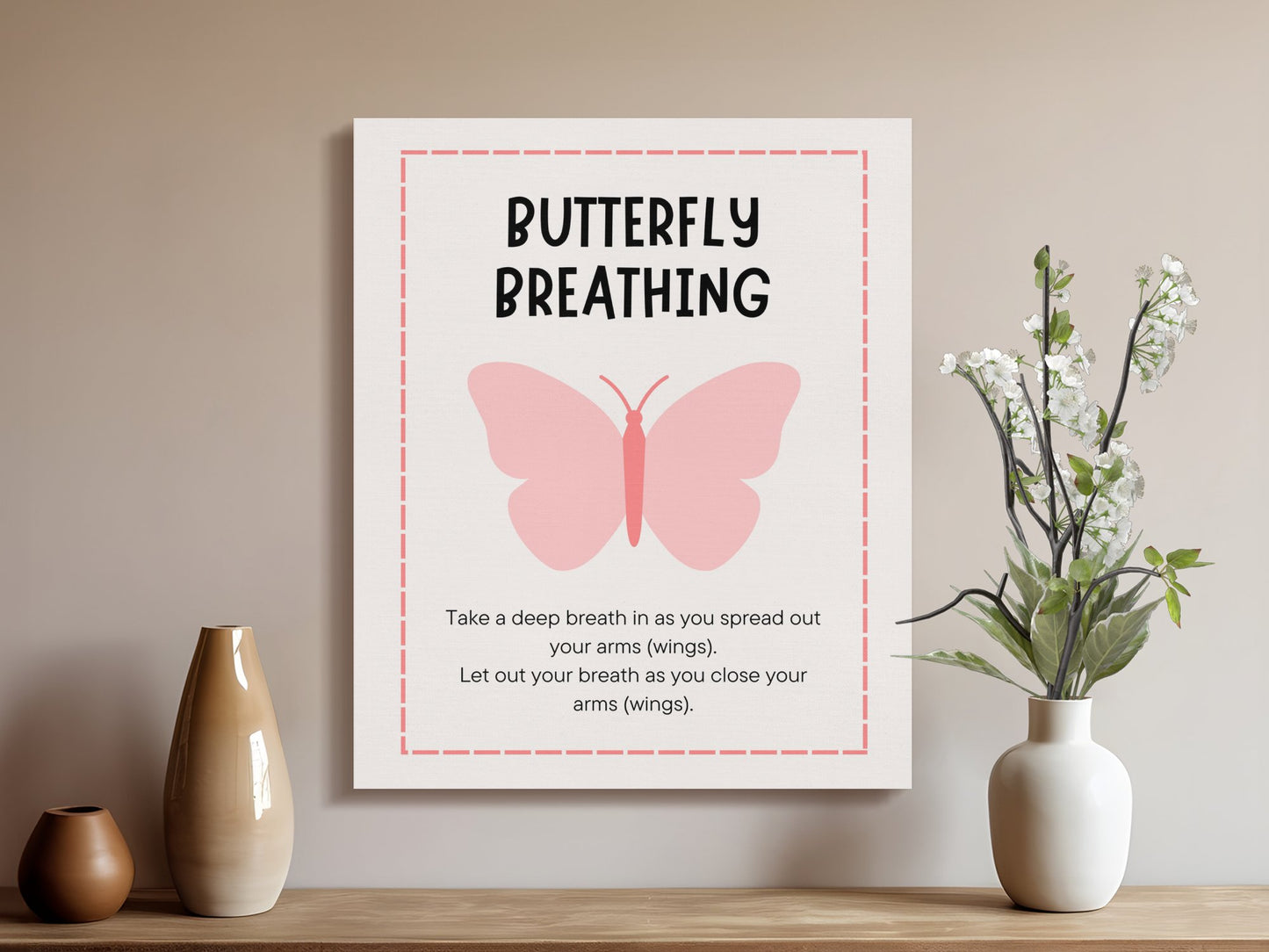 Premium Poster of Butterfly Breathing Nursery Wall Art Canvas Wraps