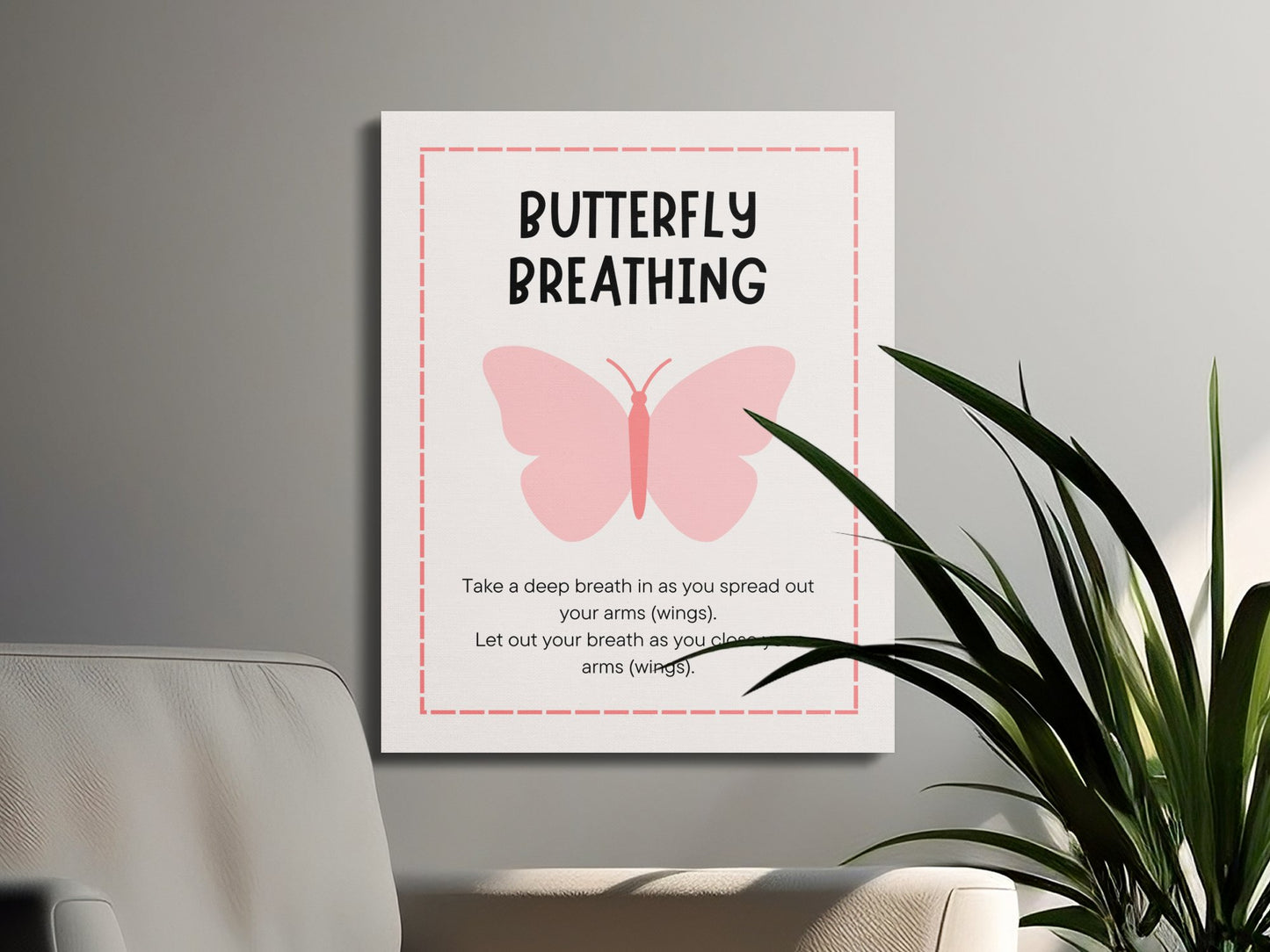 Premium Poster of Butterfly Breathing Nursery Wall Art Canvas Wraps