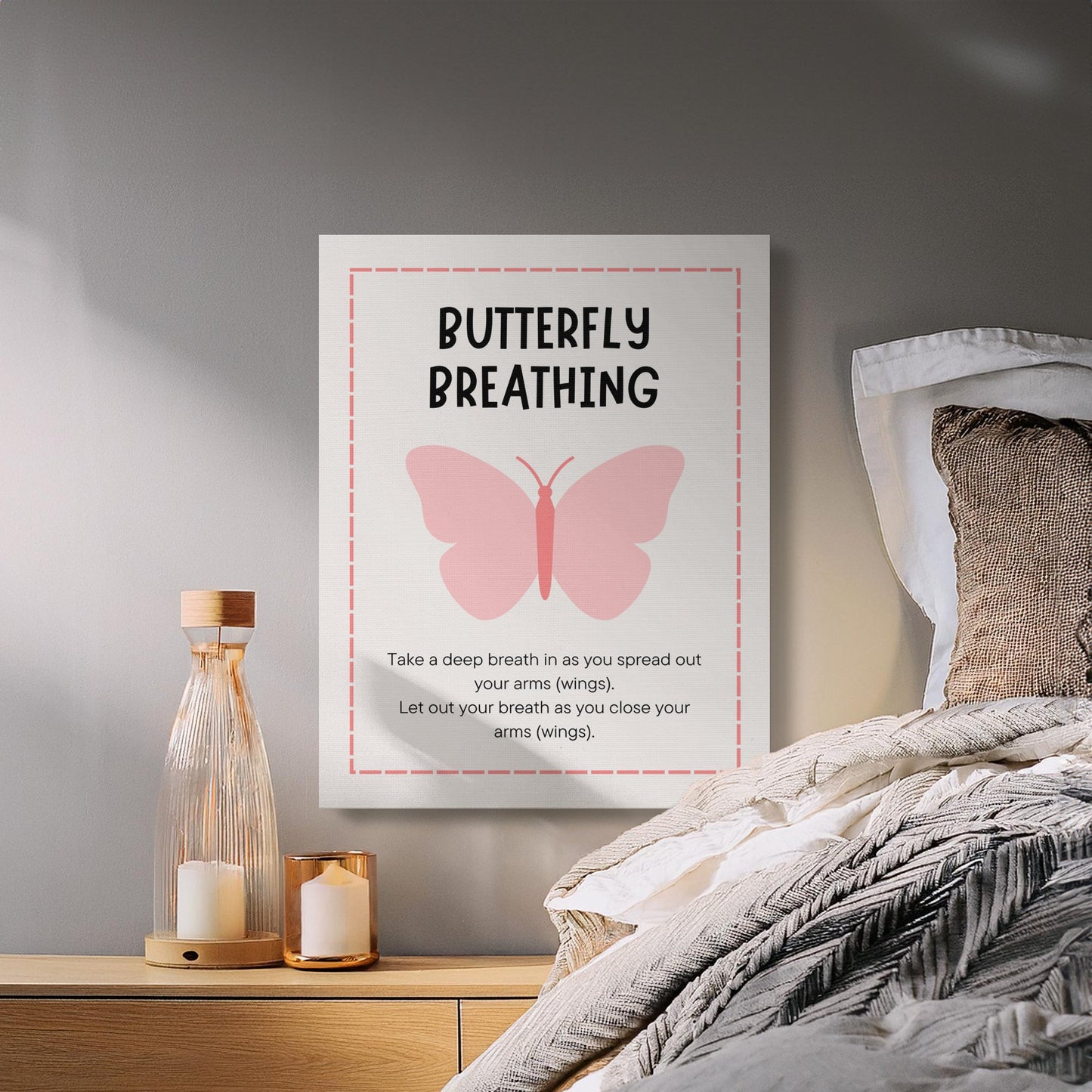 Premium Poster of Butterfly Breathing Nursery Wall Art Canvas Wraps