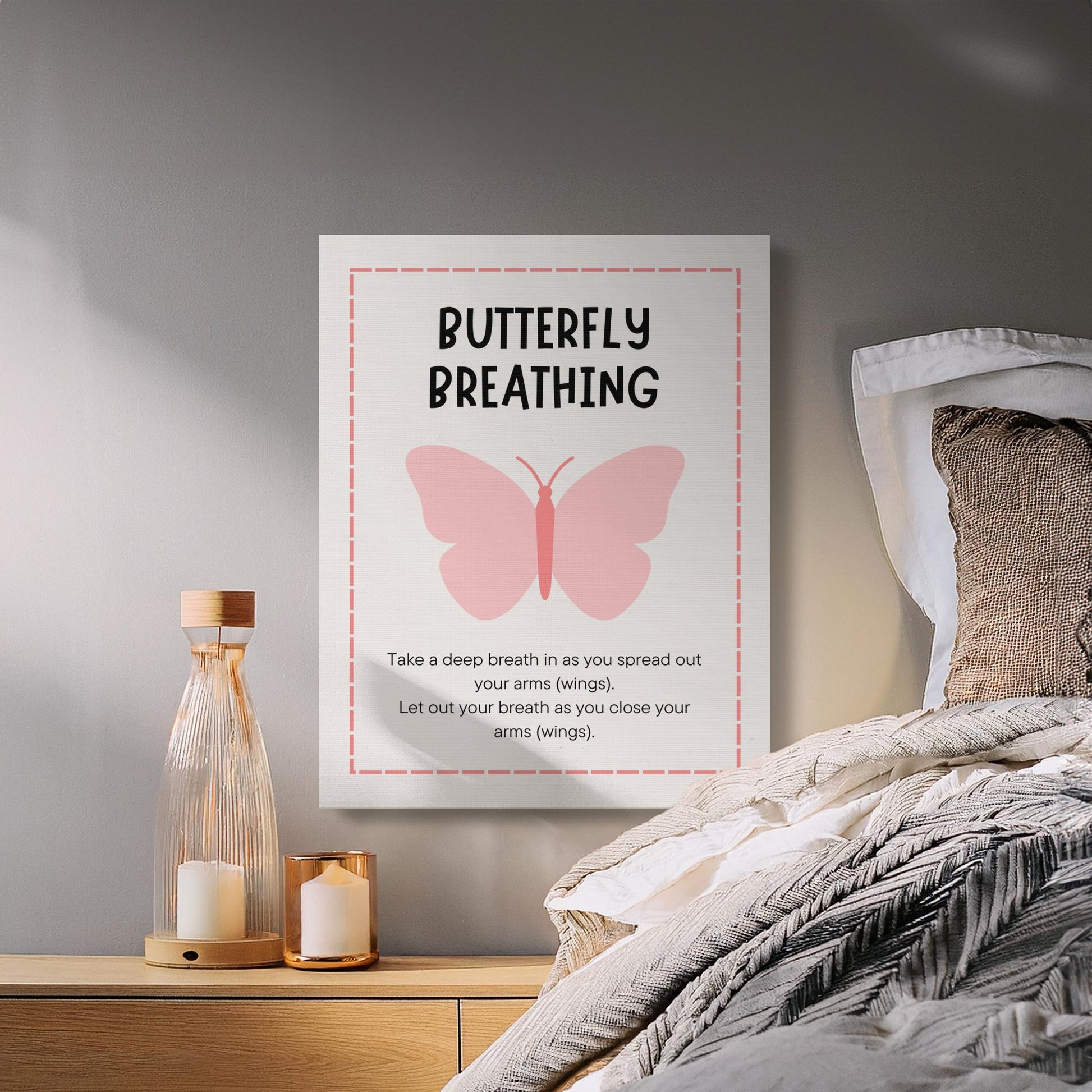 Premium Poster of Butterfly Breathing Nursery Wall Art Canvas Wraps