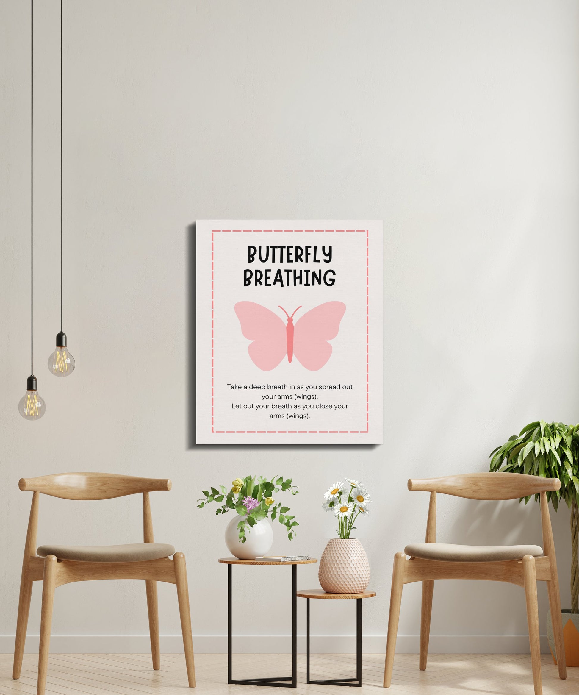 Premium Poster of Butterfly Breathing Nursery Wall Art Canvas Wraps