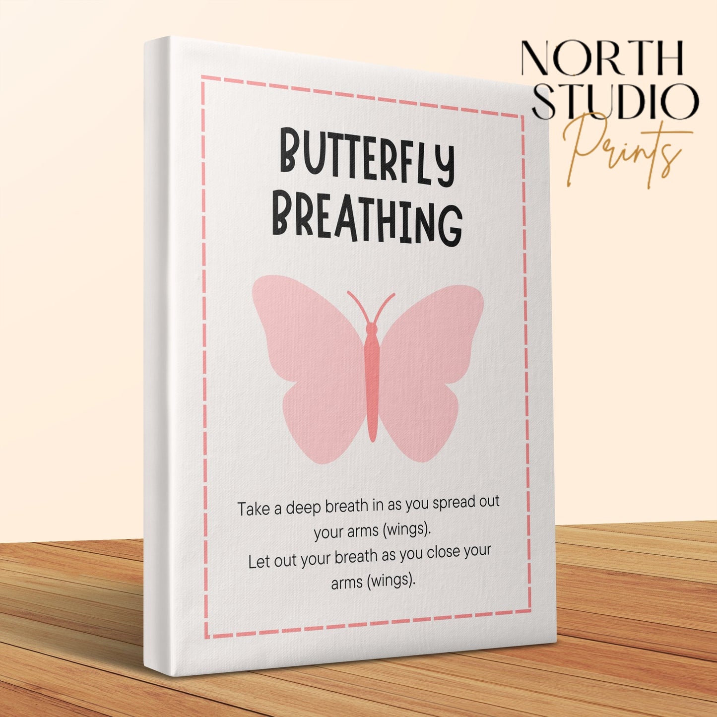 Premium Poster of Butterfly Breathing Nursery Wall Art Canvas Wraps