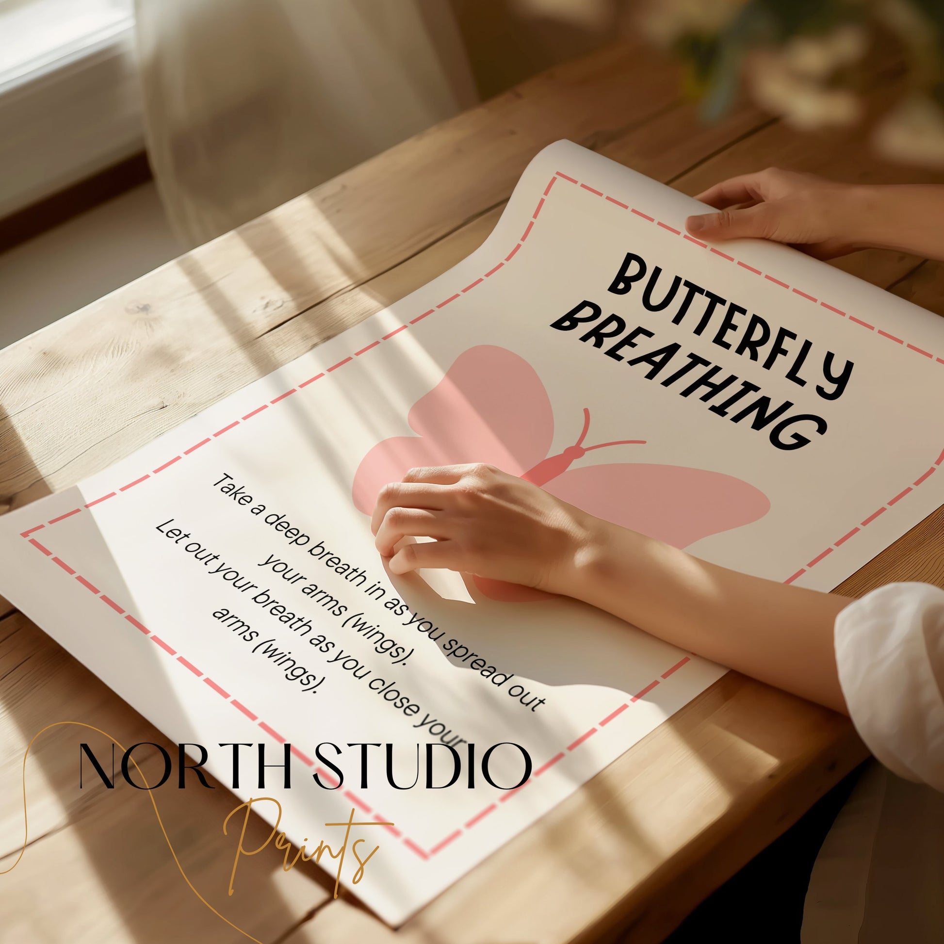 Premium Poster of Butterfly Breathing Technique Illustrated Posters