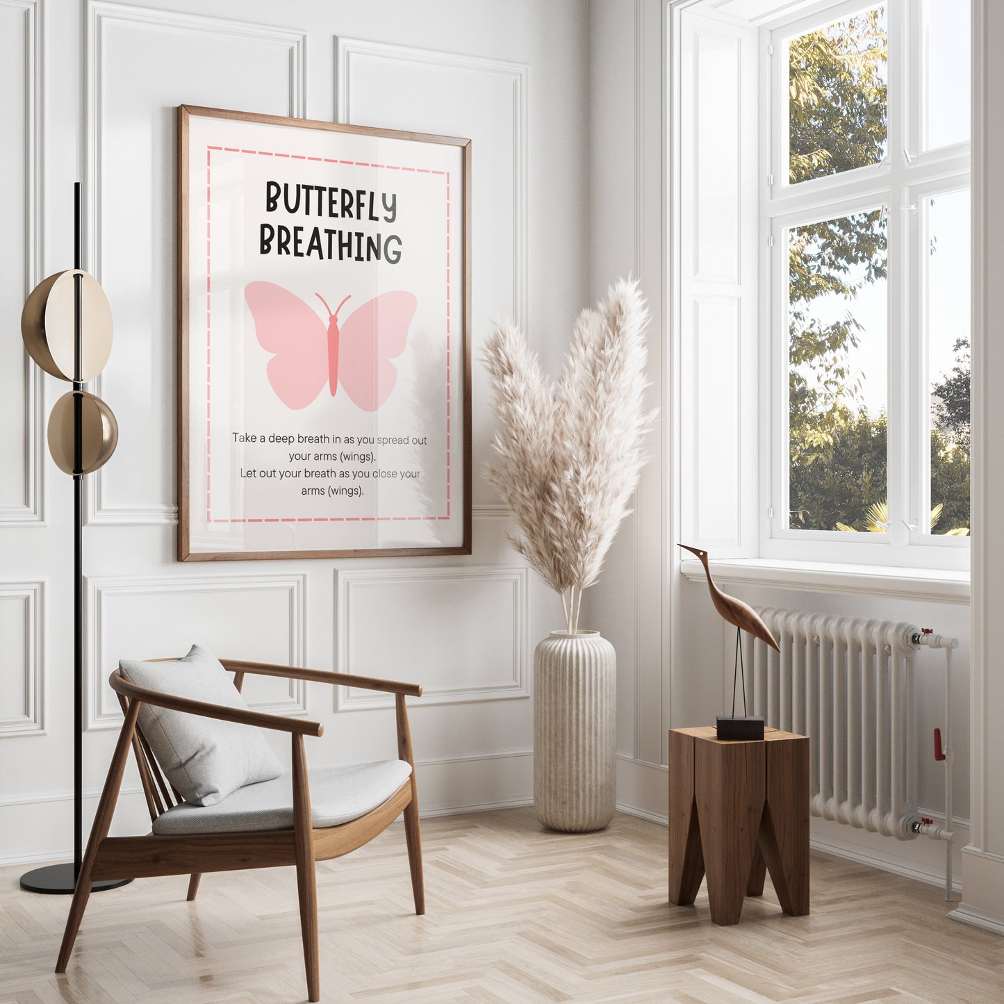 Premium Poster of Butterfly Breathing Technique Illustrated Posters