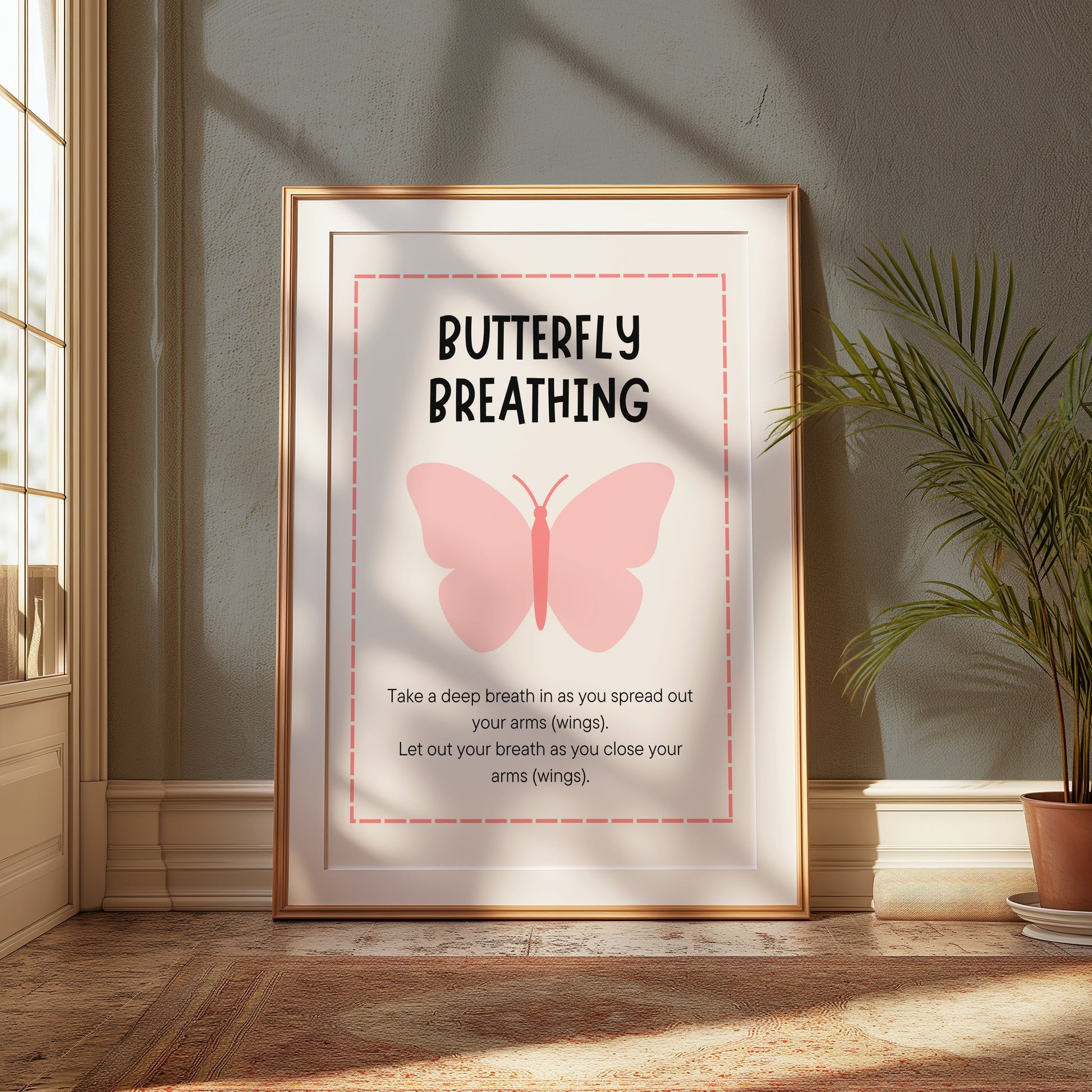 Premium Poster of Butterfly Breathing Technique Illustrated Posters