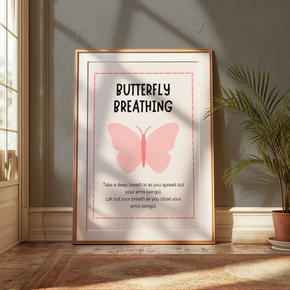Premium Poster of Butterfly Breathing Technique Illustrated Posters