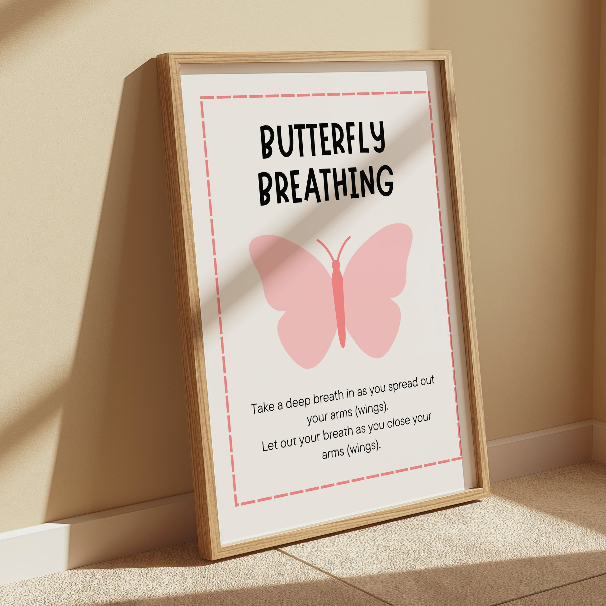 Premium Poster of Butterfly Breathing Technique Illustrated Posters