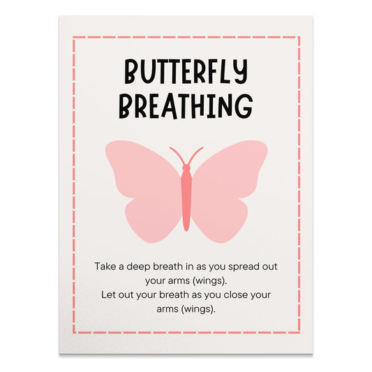 Premium Poster of Butterfly Breathing Technique Illustrated Posters