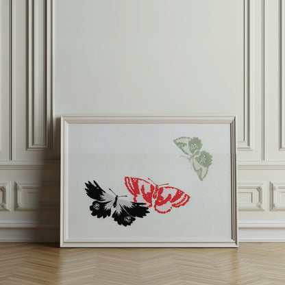 Premium Poster of Butterfly Flight Trio Japanese Art Prints Posters