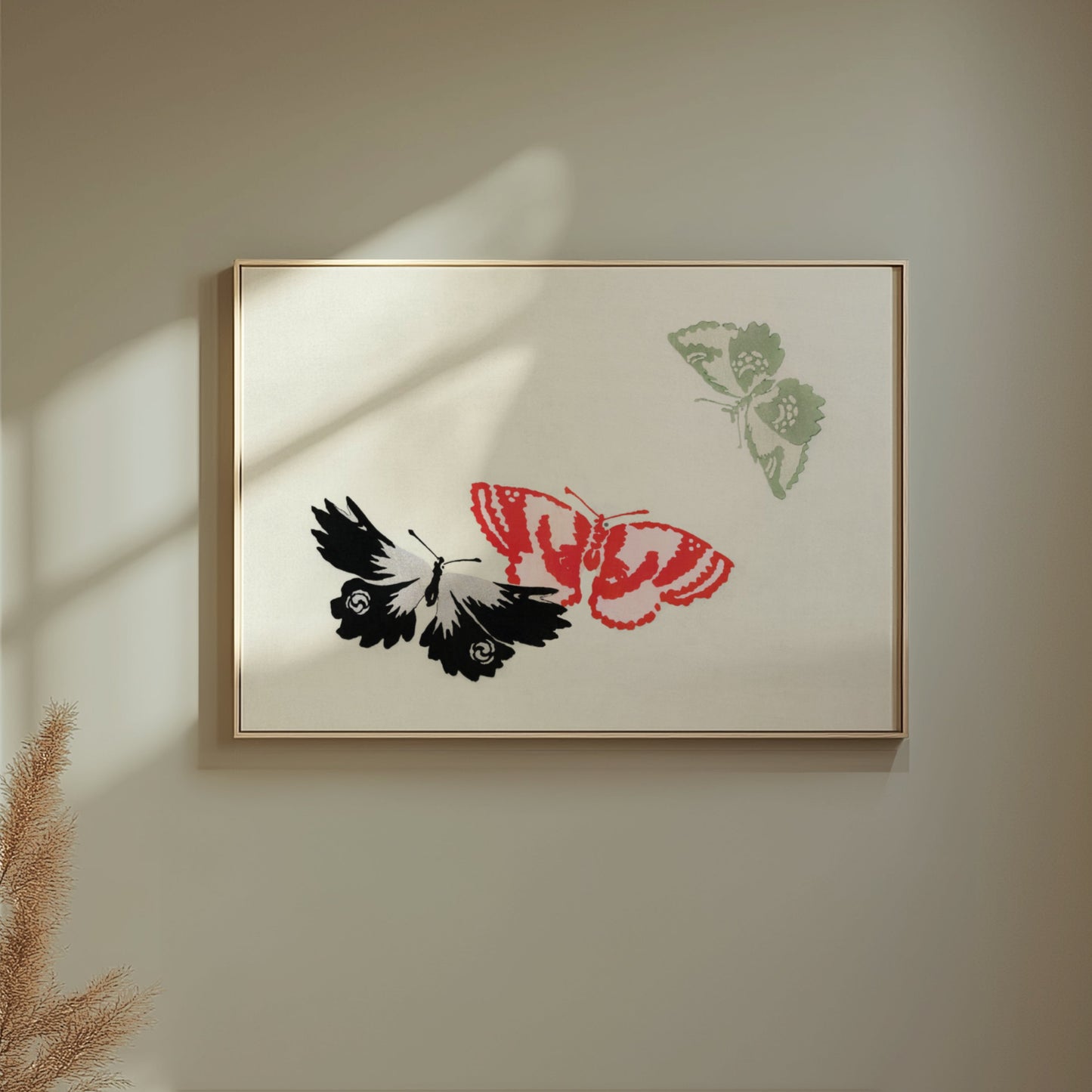 Premium Poster of Butterfly Flight Trio Japanese Art Prints Posters