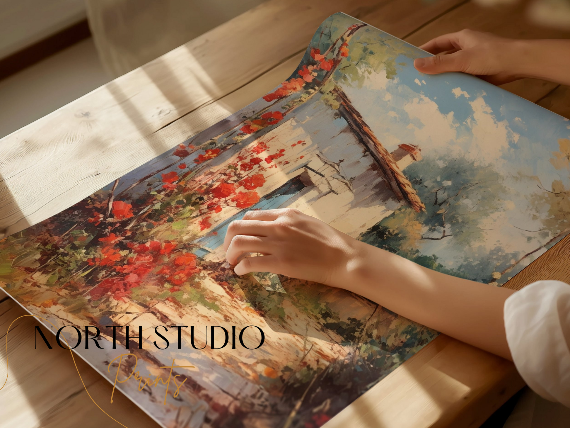 Premium Poster of Captivating Countryside Cottage Landscape Artwork Posters