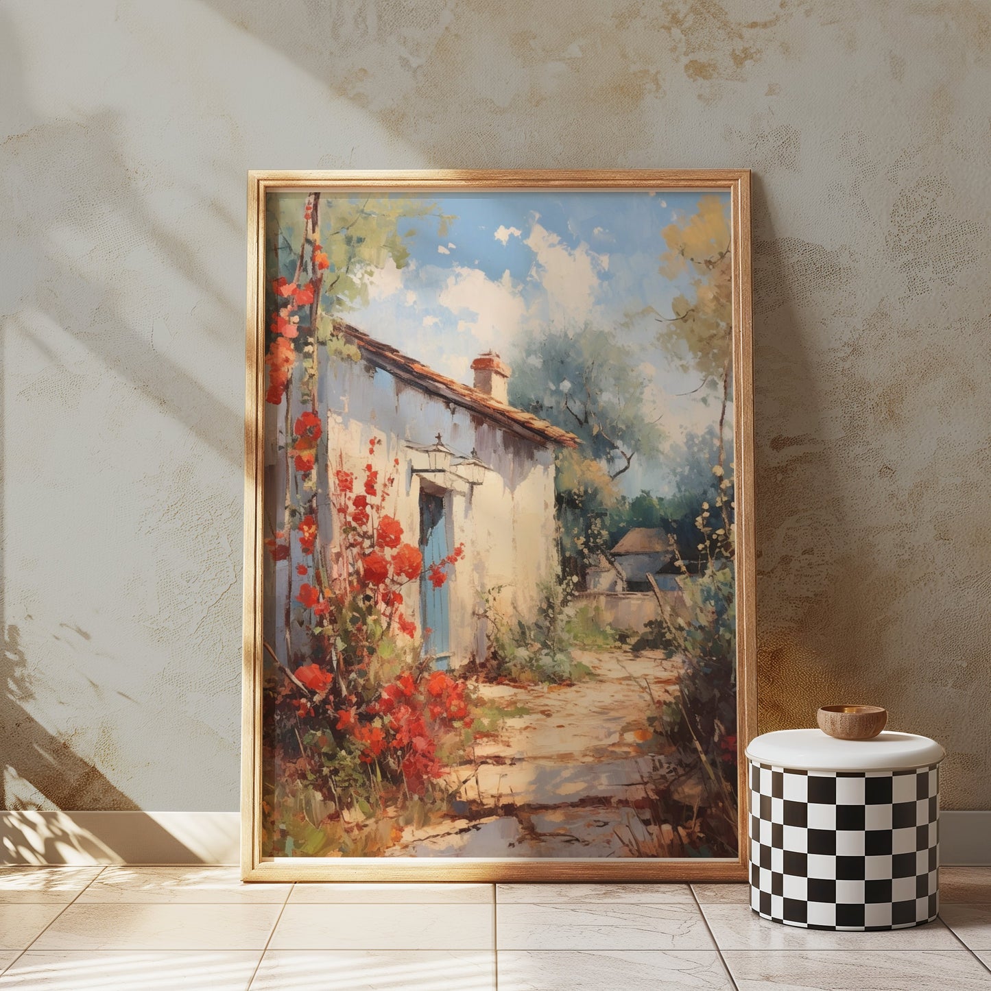 Premium Poster of Captivating Countryside Cottage Landscape Artwork Posters