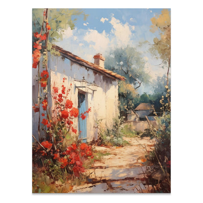 Premium Poster of Captivating Countryside Cottage Landscape Artwork Posters