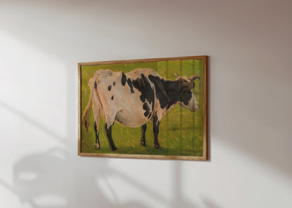 Premium Poster of Captivating Cow Artwork on a Field Painting Posters