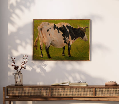 Premium Poster of Captivating Cow Artwork on a Field Painting Posters