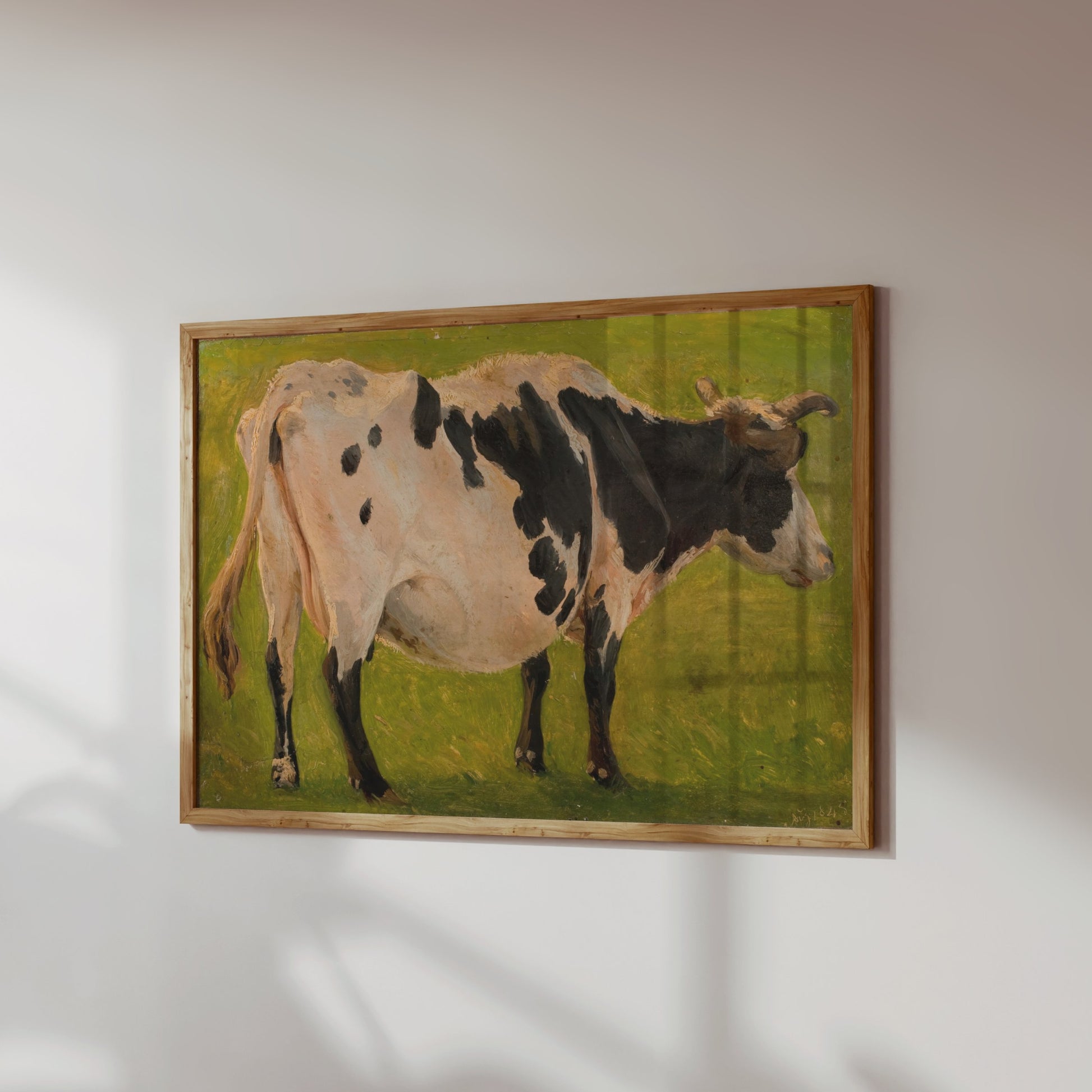 Premium Poster of Captivating Cow Artwork on a Field Painting Posters