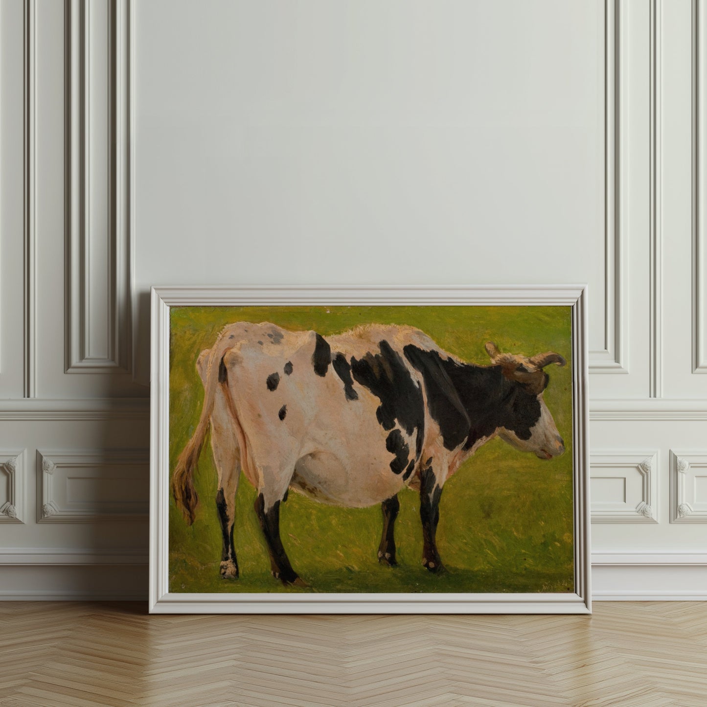 Premium Poster of Captivating Cow Artwork on a Field Painting Posters